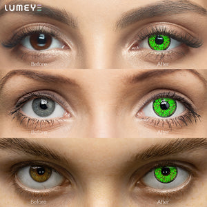 Best COLORED CONTACTS - LUMEYE Fissure Green Colored Contact Lenses - LUMEYE