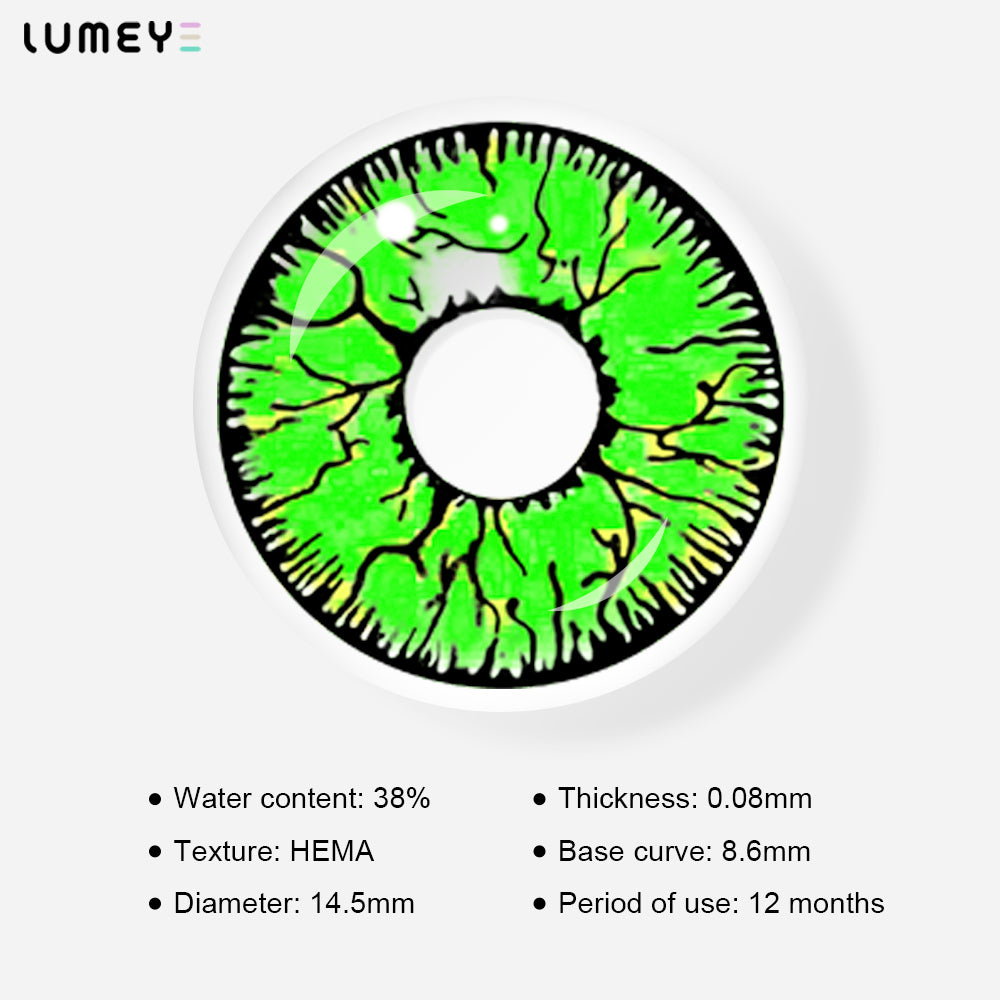 Best COLORED CONTACTS - LUMEYE Fissure Green Colored Contact Lenses - LUMEYE