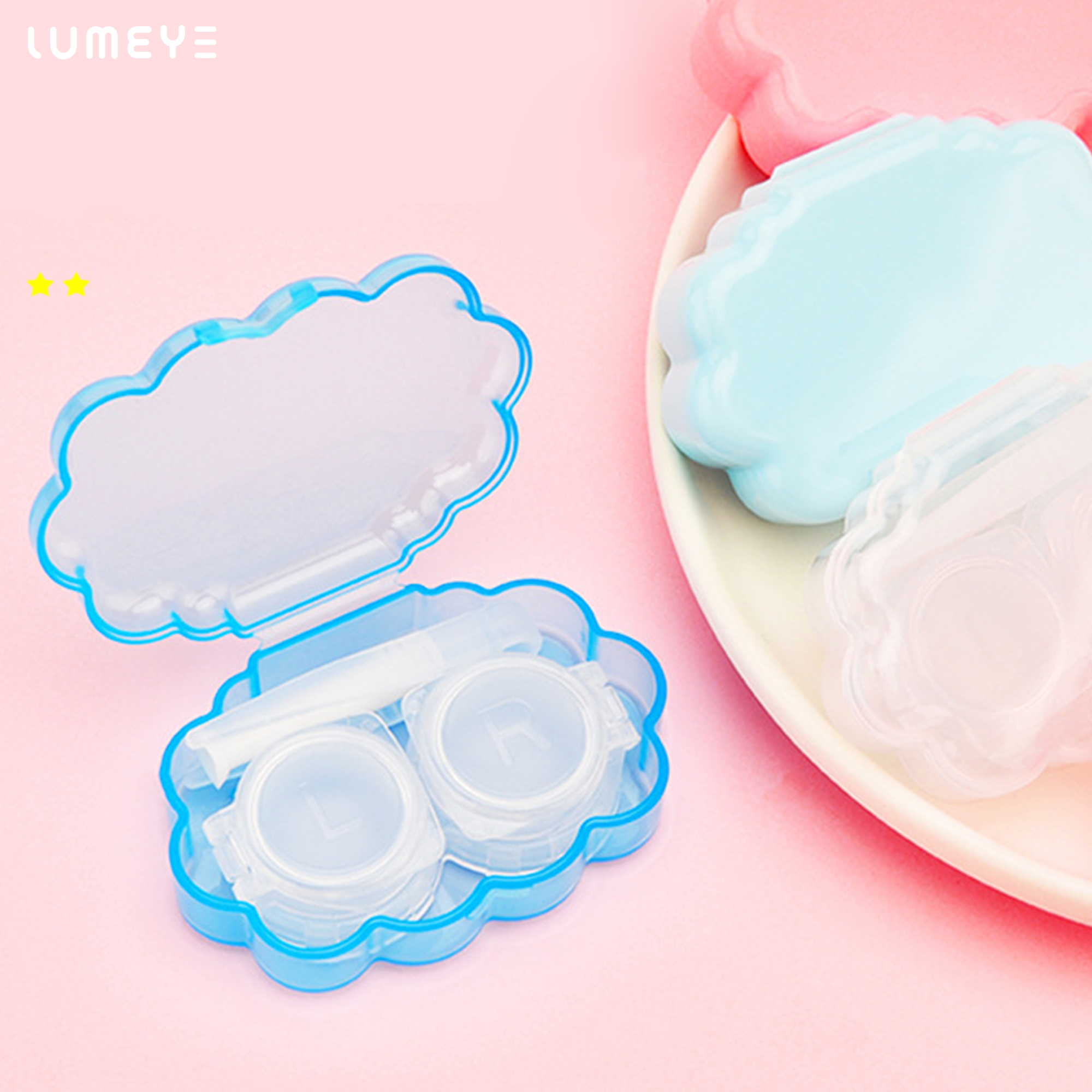 Best COLORED CONTACTS - LUMEYE Lovely Cloud Lens Case - LUMEYE