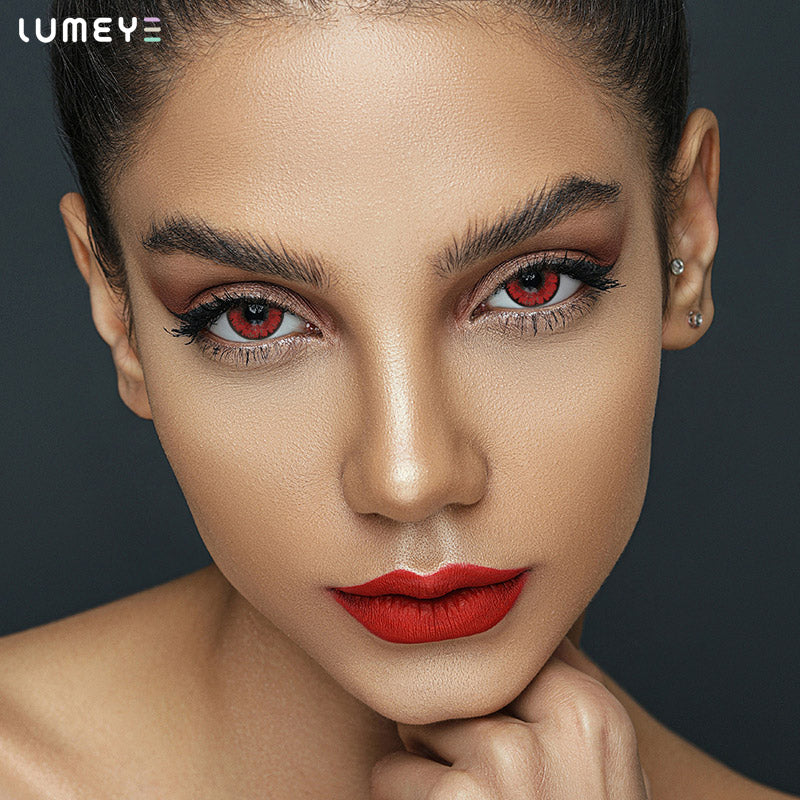 Best COLORED CONTACTS - LUMEYE Candy Wine Red Colored Contact Lenses - LUMEYE