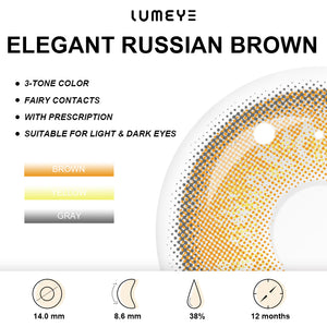 Best COLORED CONTACTS - LUMEYE Elegant Russian Brown Colored Contact Lenses - LUMEYE
