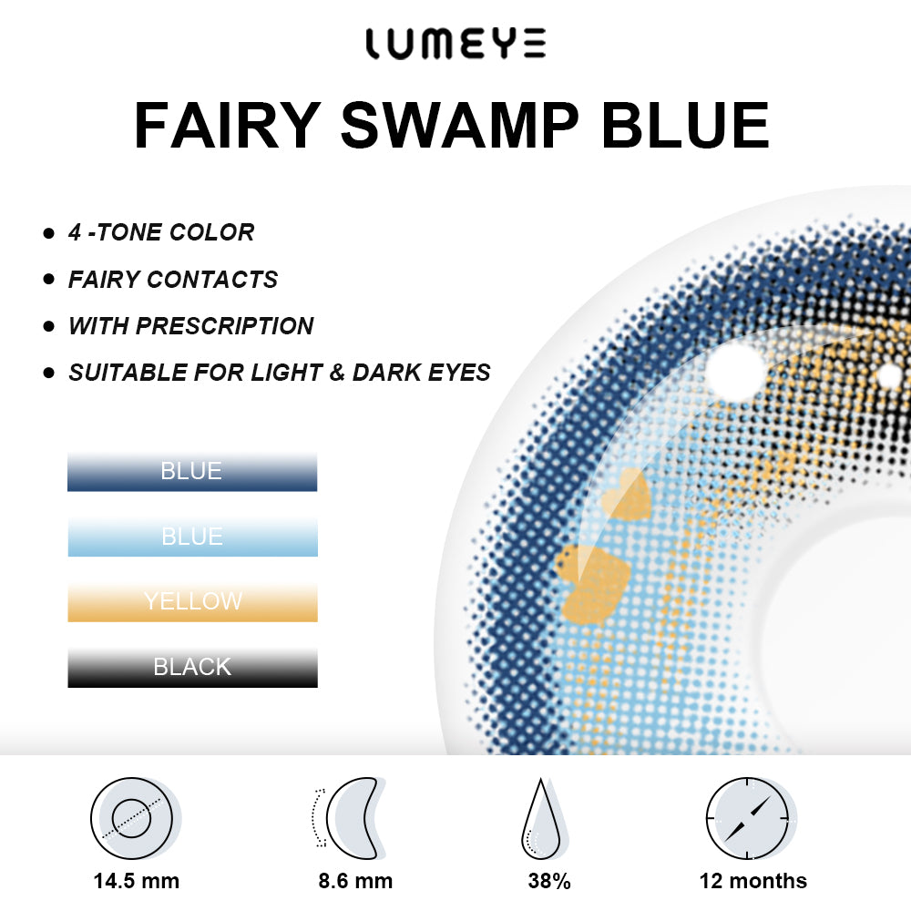 Best COLORED CONTACTS - LUMEYE Fairy Swamp Blue Colored Contact Lenses - LUMEYE