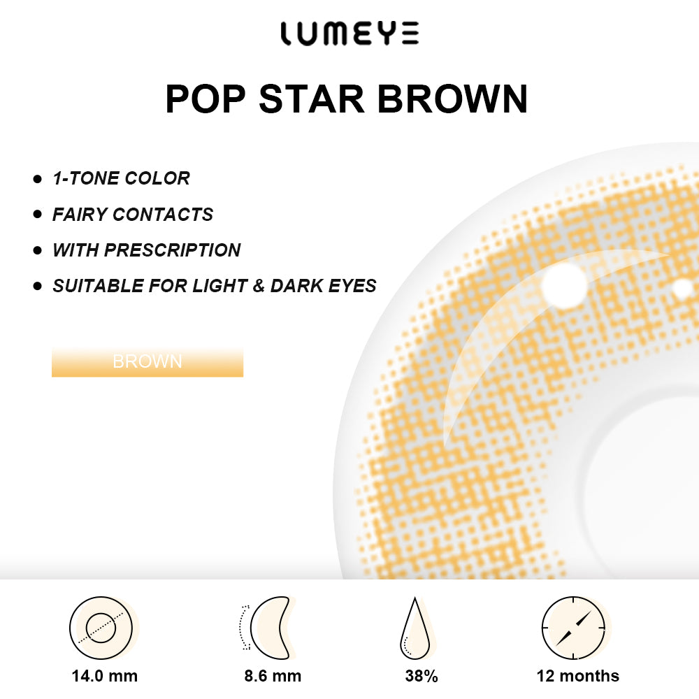 Best COLORED CONTACTS - LUMEYE Pop Star Brown Colored Contact Lenses - LUMEYE