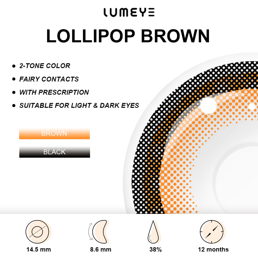 Best COLORED CONTACTS - LUMEYE Lollipop Brown Colored Contact Lenses - LUMEYE