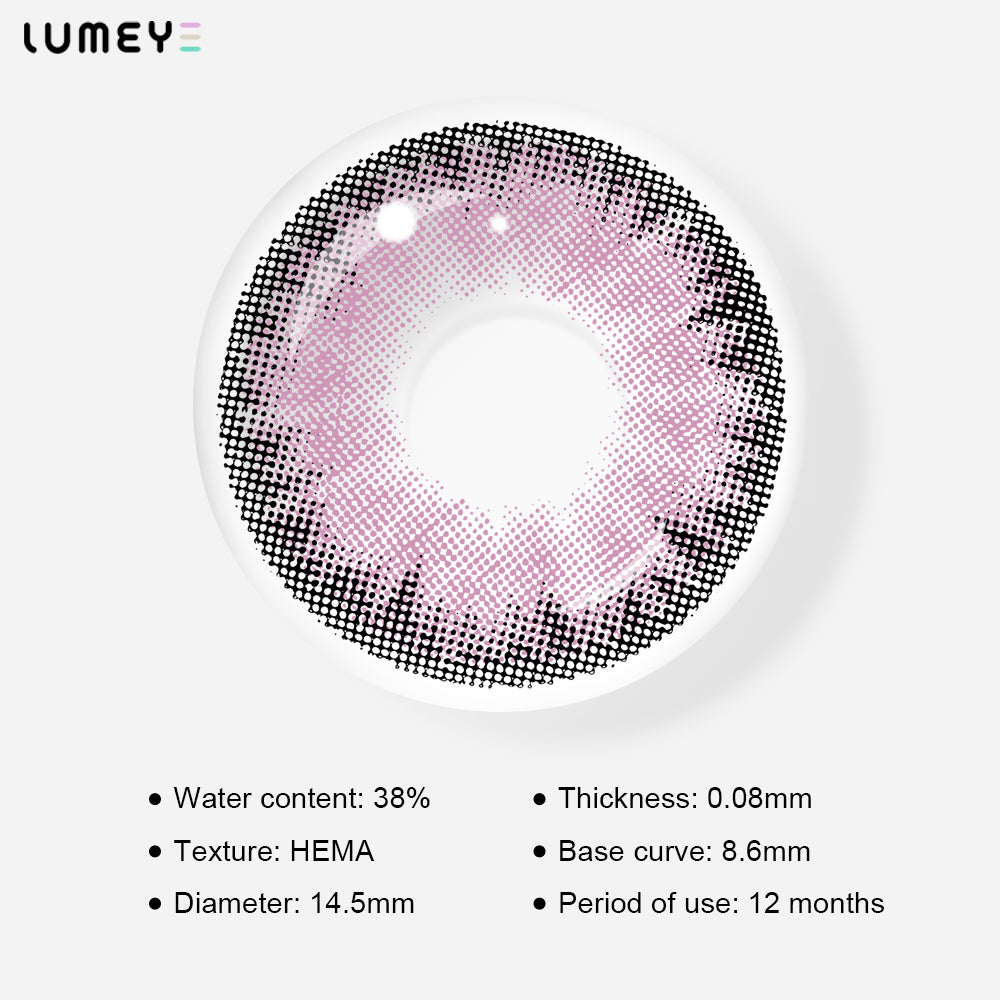 Best COLORED CONTACTS - LUMEYE Tequila Pink Colored Contact Lenses - LUMEYE