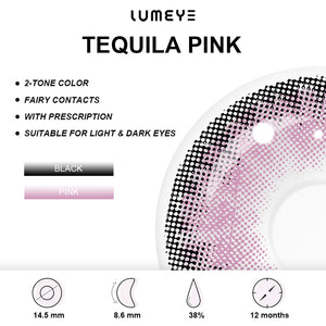 Best COLORED CONTACTS - LUMEYE Tequila Pink Colored Contact Lenses - LUMEYE