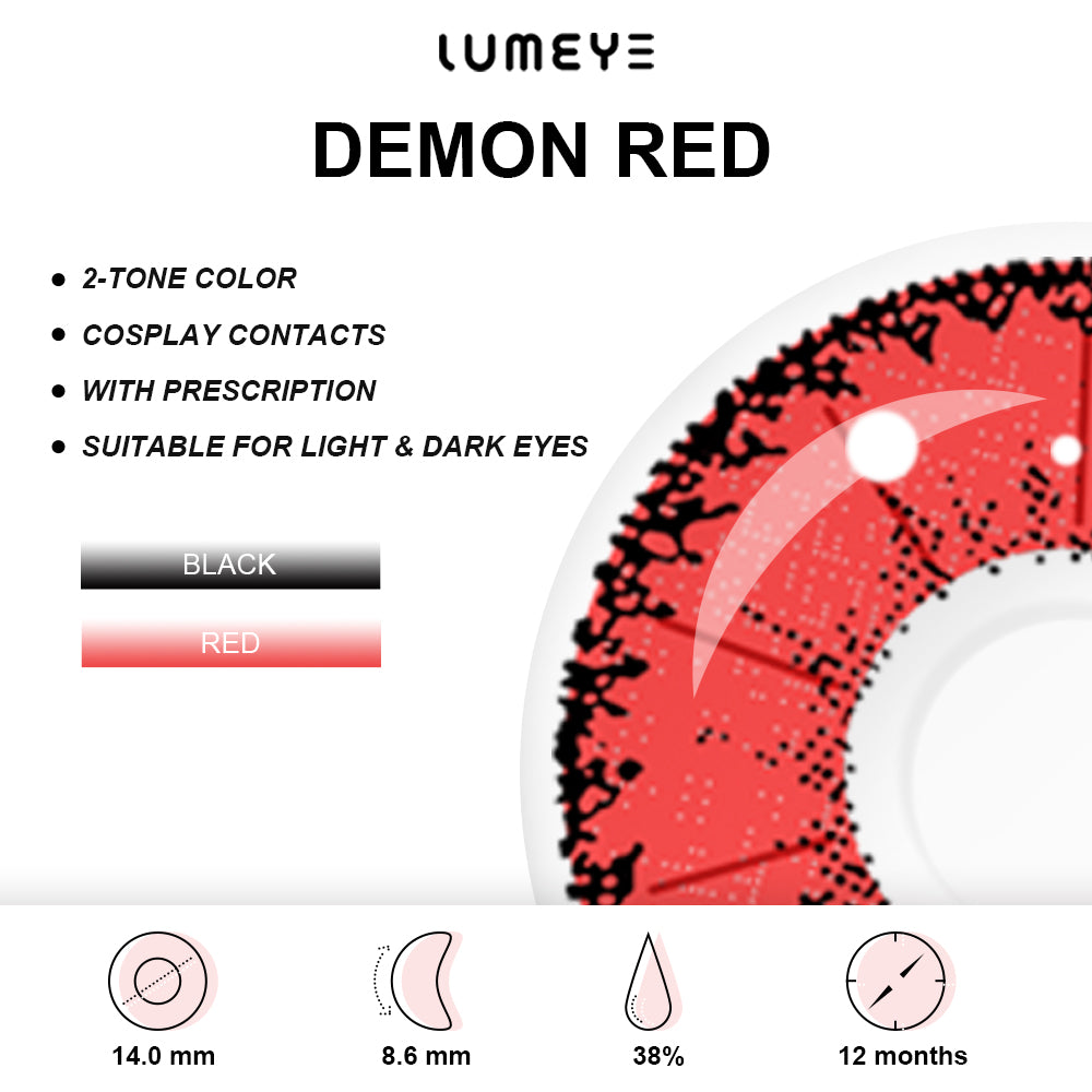 Best COLORED CONTACTS - LUMEYE Demon Red Colored Contact Lenses - LUMEYE