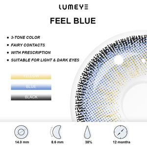 Best COLORED CONTACTS - LUMEYE Feel Blue Colored Contact Lenses - LUMEYE