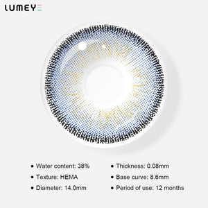 Best COLORED CONTACTS - LUMEYE Feel Blue Colored Contact Lenses - LUMEYE