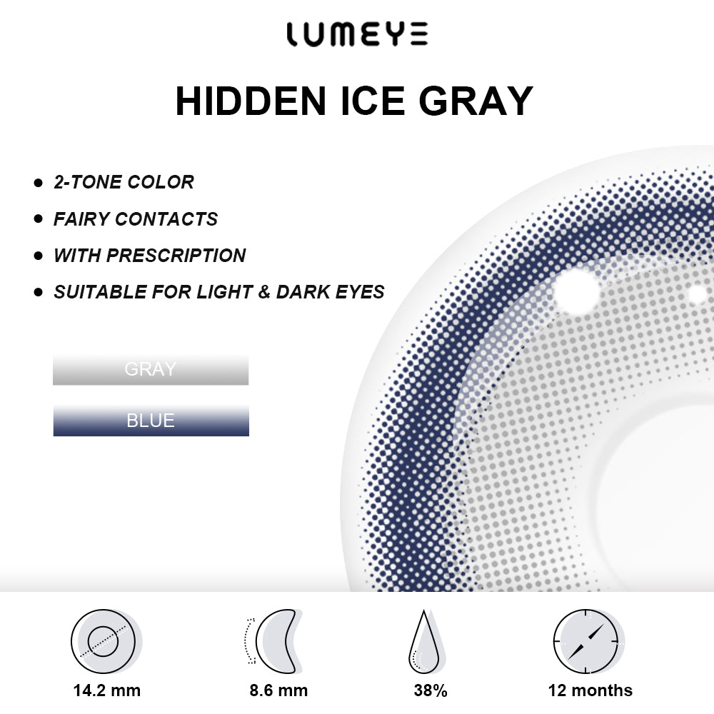 Best COLORED CONTACTS - LUMEYE Hidden Ice Gray Colored Contact Lenses - LUMEYE