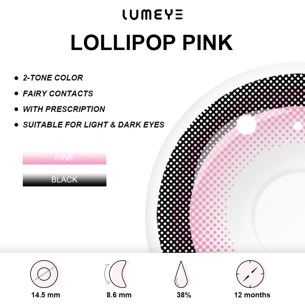 Best COLORED CONTACTS - LUMEYE Lollipop Pink Colored Contact Lenses - LUMEYE