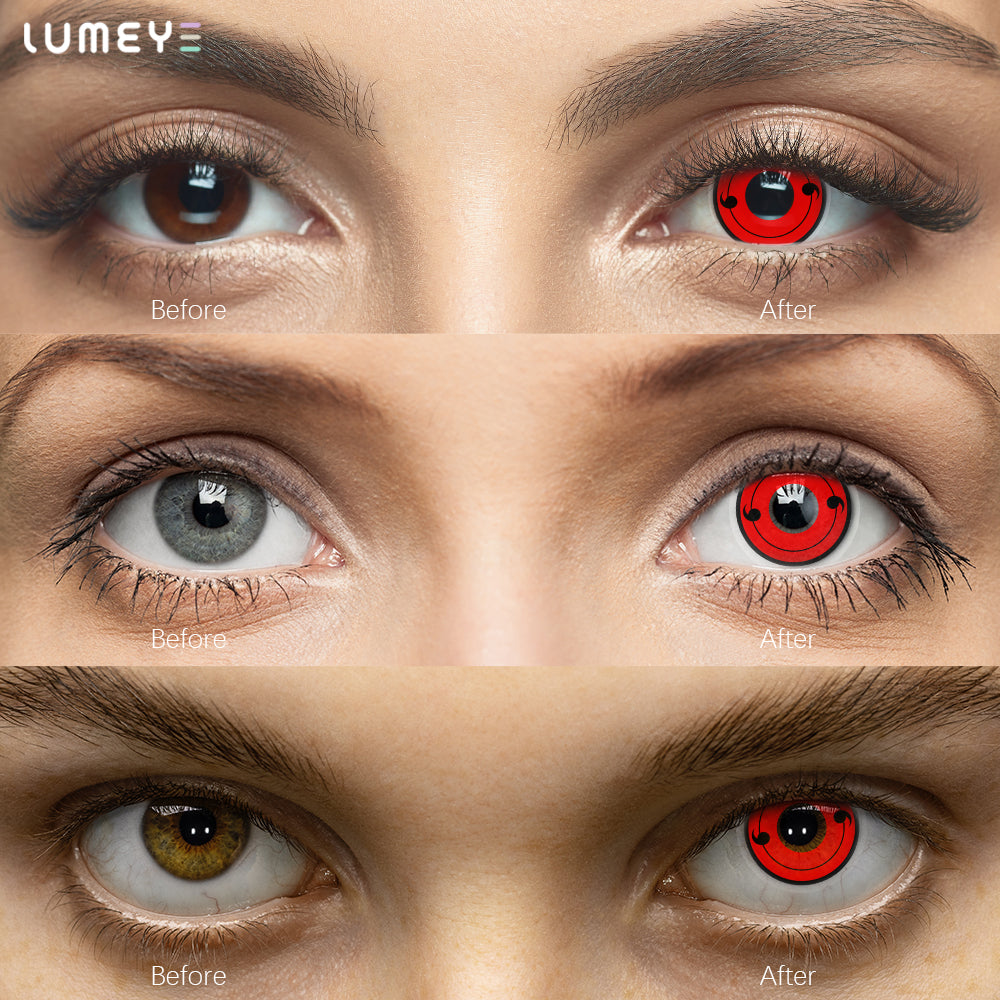 Best COLORED CONTACTS - Naruto - LUMEYE Sharingan Two Tomoe Red Colored Contact Lenses - LUMEYE