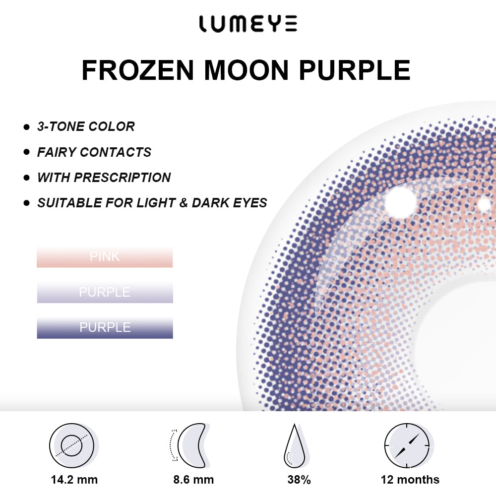 Best COLORED CONTACTS - LUMEYE Frozen Moon Purple Colored Contact Lenses - LUMEYE