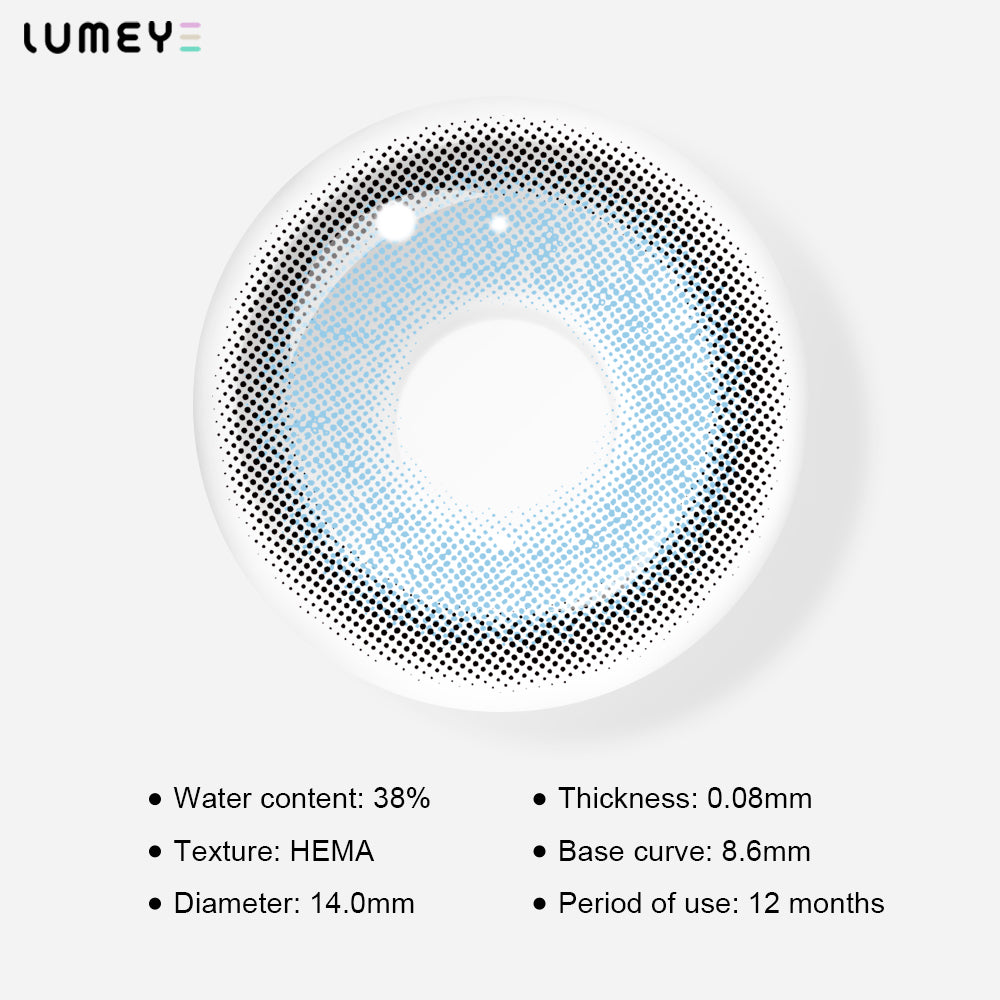 Best COLORED CONTACTS - LUMEYE Chubby Blue Colored Contact Lenses - LUMEYE