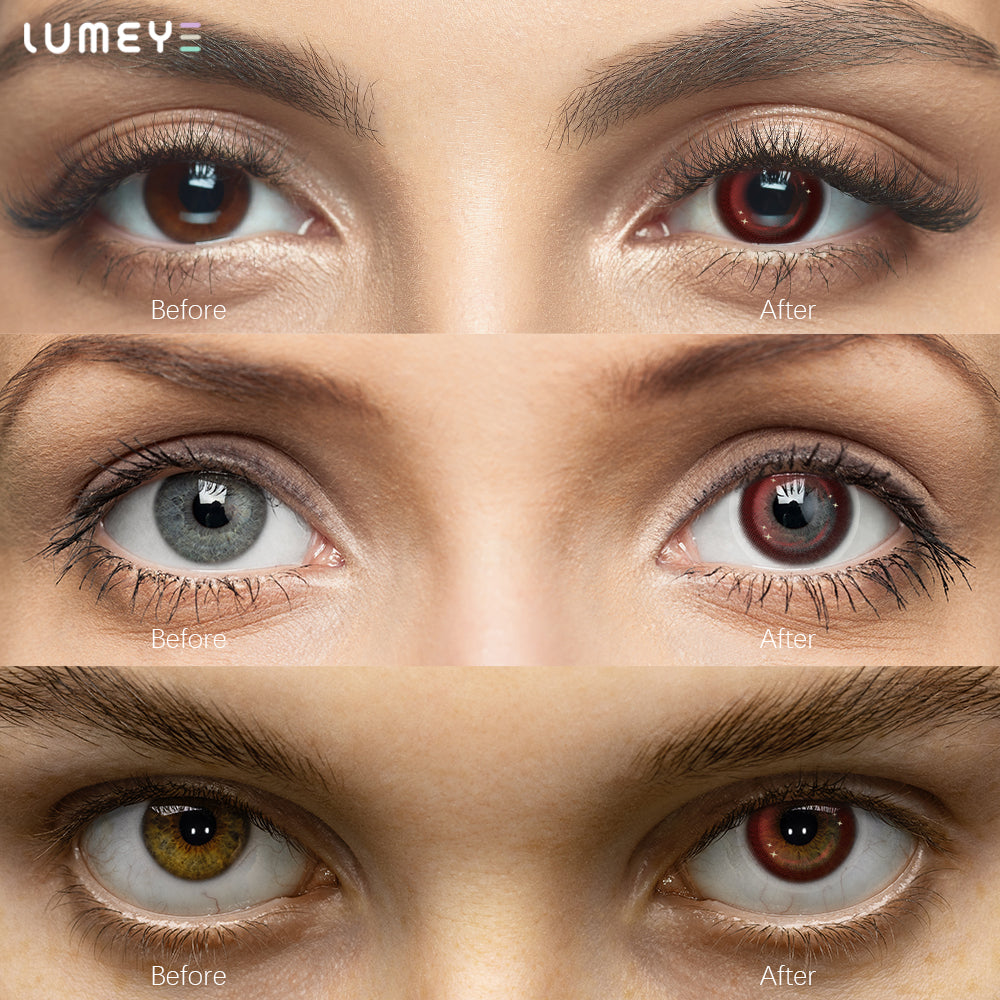 Best COLORED CONTACTS - LUMEYE Crazy Red Colored Contact Lenses - LUMEYE
