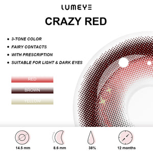 Best COLORED CONTACTS - LUMEYE Crazy Red Colored Contact Lenses - LUMEYE
