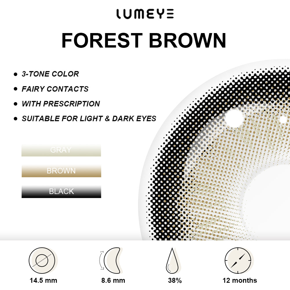 Best COLORED CONTACTS - LUMEYE Forest Brown Colored Contact Lenses - LUMEYE