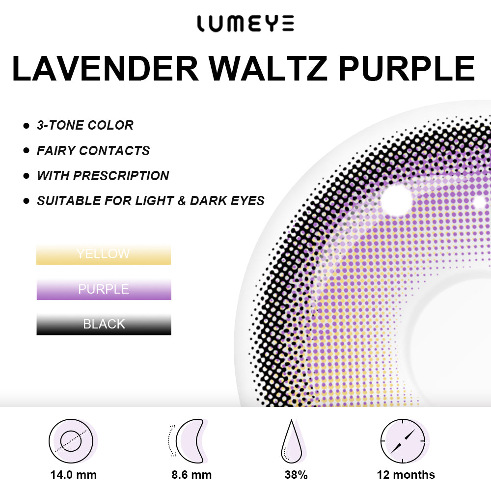 Best COLORED CONTACTS - LUMEYE Lavender Waltz Purple Colored Contact Lenses - LUMEYE