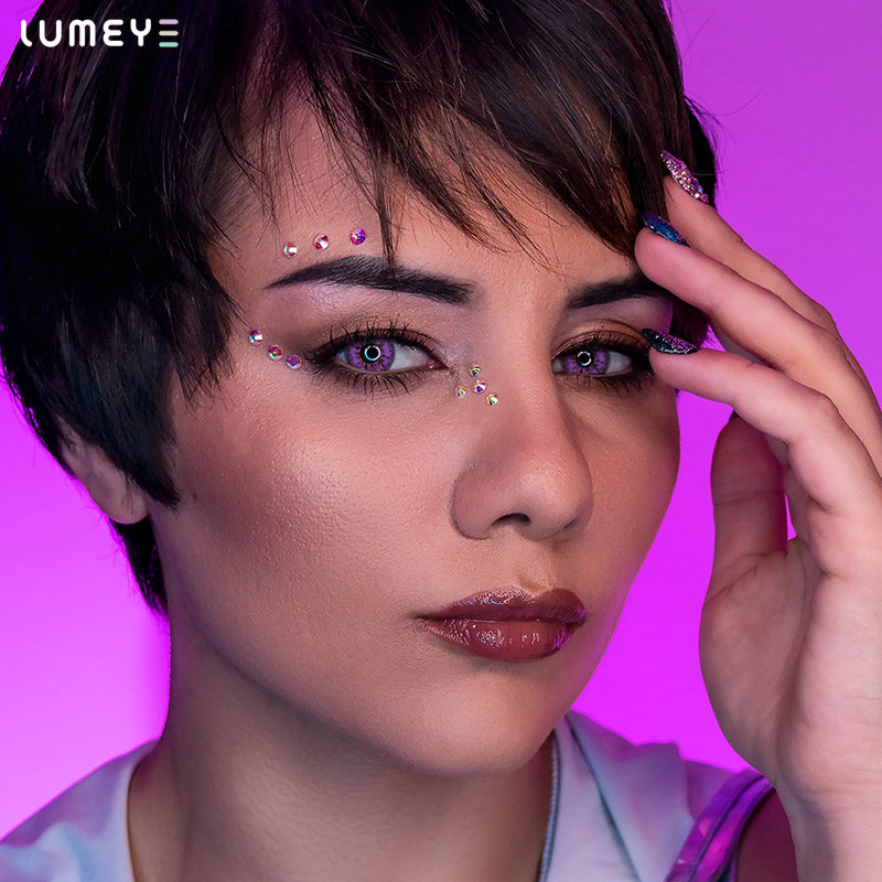 Best COLORED CONTACTS - LUMEYE Mystery Purple Colored Contact Lenses - LUMEYE
