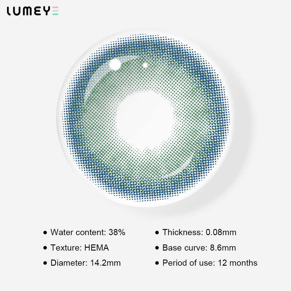 Best COLORED CONTACTS - LUMEYE Lime Blue Colored Contact Lenses - LUMEYE