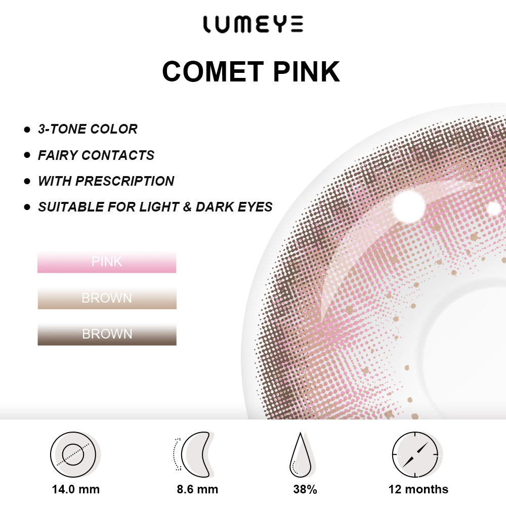 Best COLORED CONTACTS - LUMEYE Comet Pink Colored Contact Lenses - LUMEYE