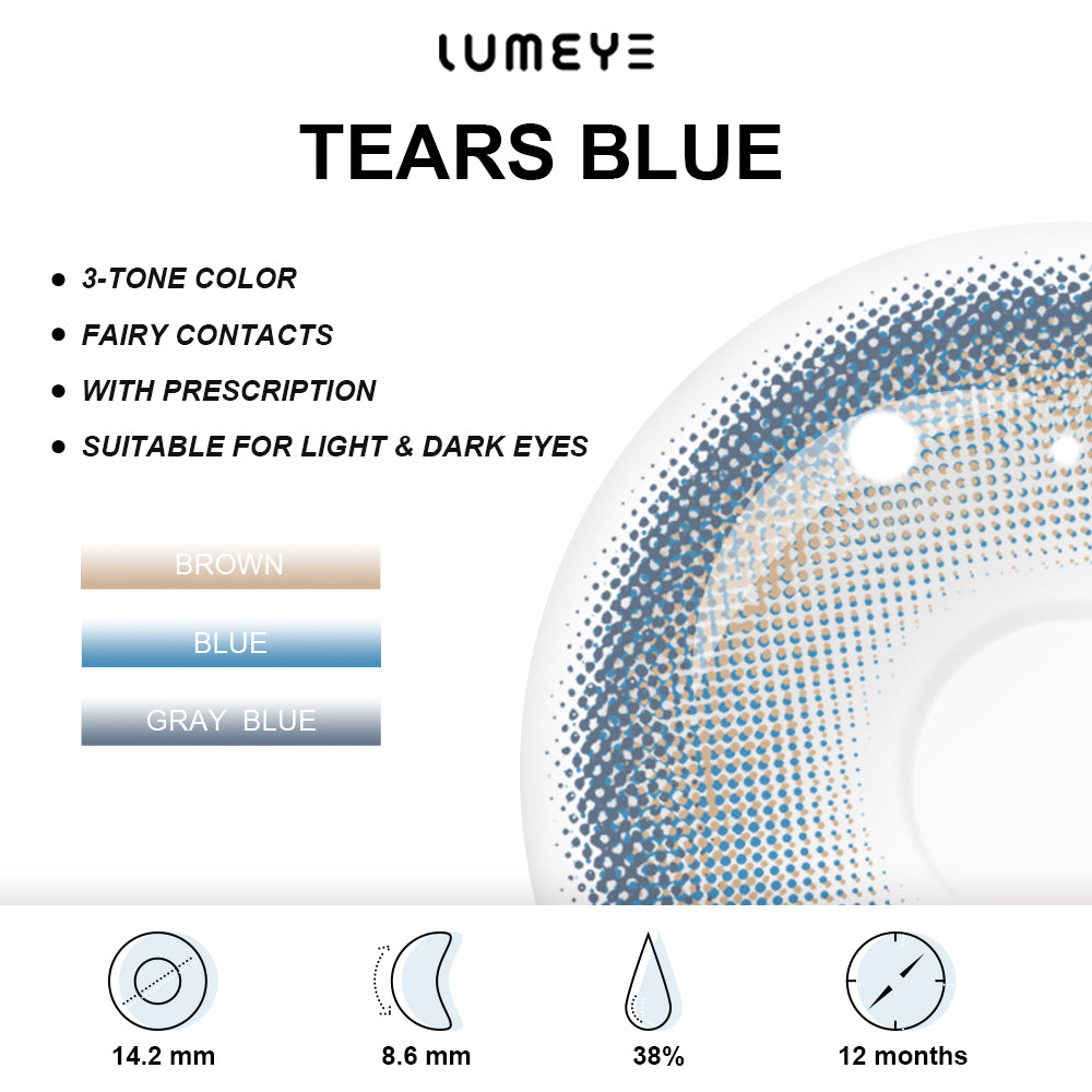 Best COLORED CONTACTS - LUMEYE Tears Blue Colored Contact Lenses - LUMEYE