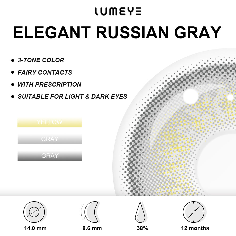 Best COLORED CONTACTS - LUMEYE Elegant Russian Gray Colored Contact Lenses - LUMEYE