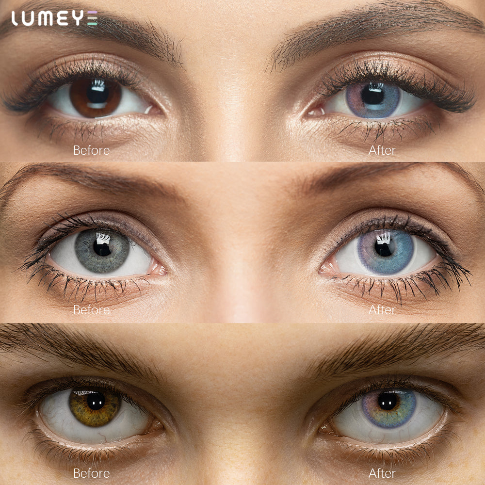Best COLORED CONTACTS - LUMEYE Juicy Pink Blue Colored Contact Lenses - LUMEYE
