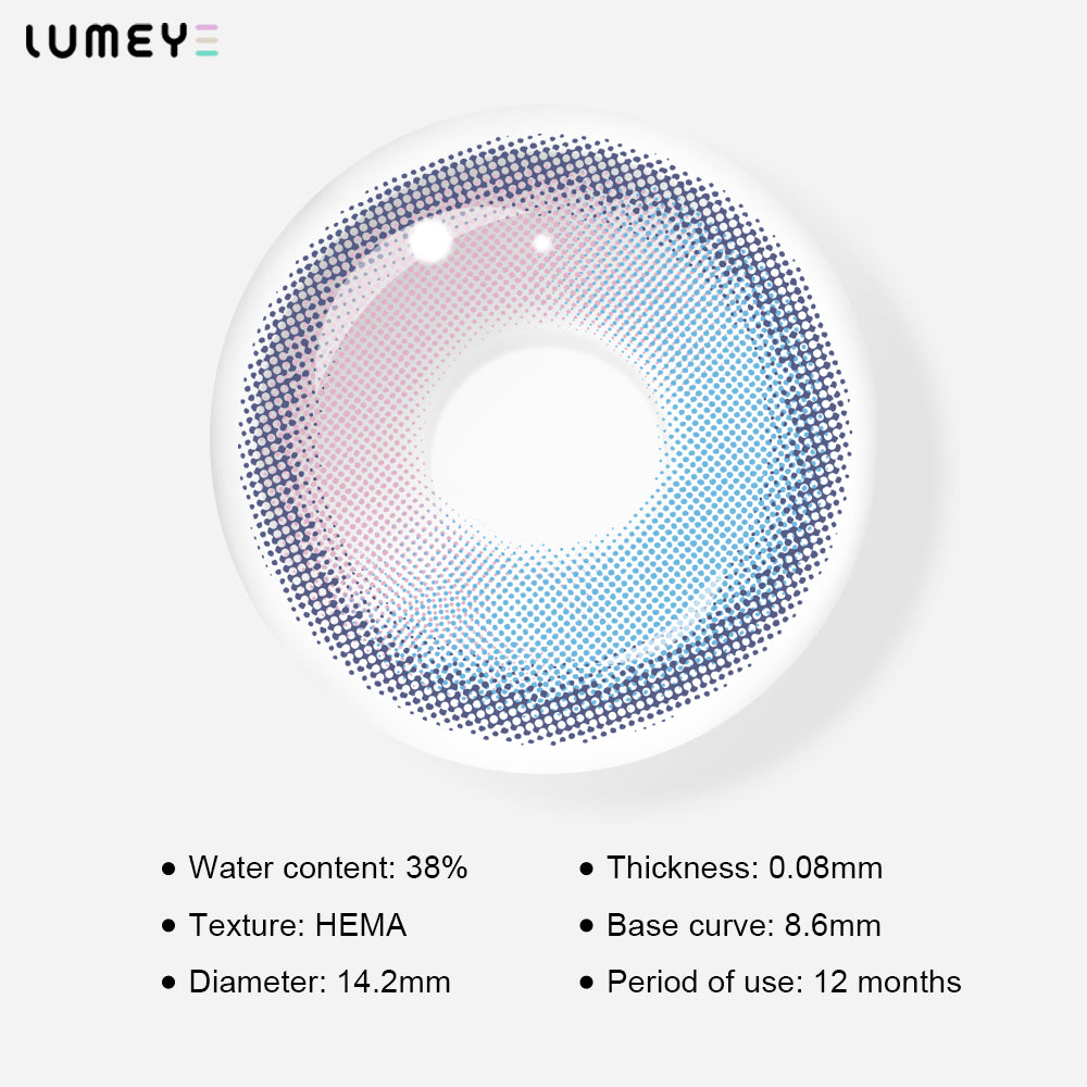 Best COLORED CONTACTS - LUMEYE Juicy Pink Blue Colored Contact Lenses - LUMEYE