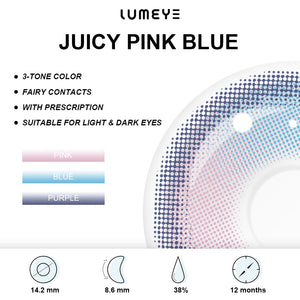 Best COLORED CONTACTS - LUMEYE Juicy Pink Blue Colored Contact Lenses - LUMEYE