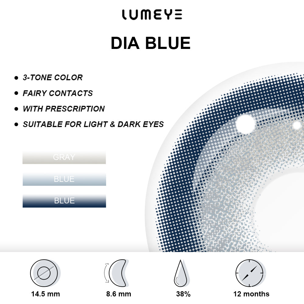 Best COLORED CONTACTS - LUMEYE Dia Blue Colored Contact Lenses - LUMEYE