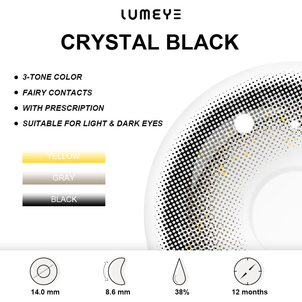 Best COLORED CONTACTS - LUMEYE Crystal Black Colored Contact Lenses - LUMEYE