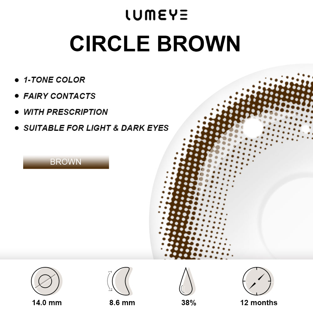 Best COLORED CONTACTS - LUMEYE Circle Brown Colored Contact Lenses - LUMEYE