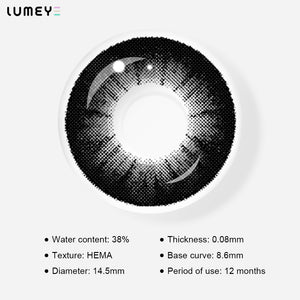 Best COLORED CONTACTS - LUMEYE Dahlia Black Colored Contact Lenses - LUMEYE