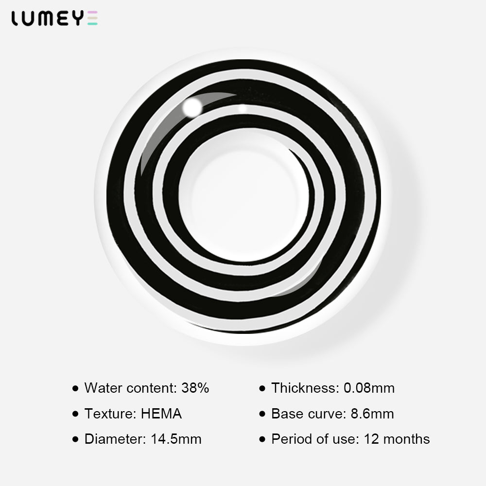 Best COLORED CONTACTS - LUMEYE Swirl Black Colored Contact Lenses - LUMEYE