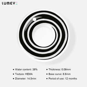 Best COLORED CONTACTS - LUMEYE Swirl Black Colored Contact Lenses - LUMEYE