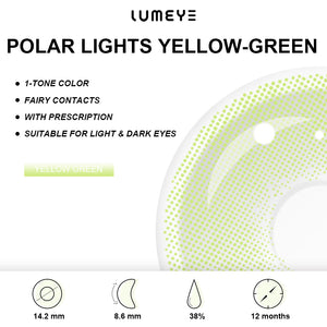 Best COLORED CONTACTS - LUMEYE Polar Lights Yellow-Green Colored Contact Lenses - LUMEYE