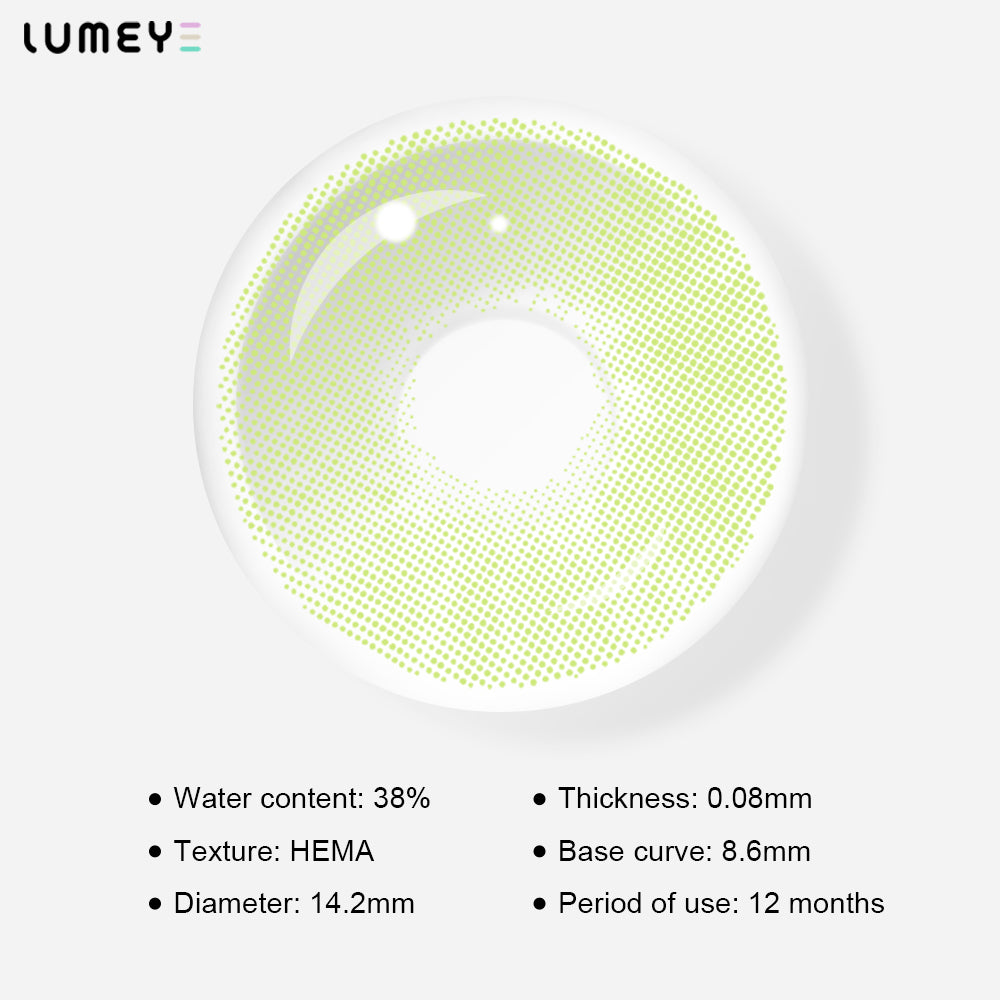 Best COLORED CONTACTS - LUMEYE Polar Lights Yellow-Green Colored Contact Lenses - LUMEYE