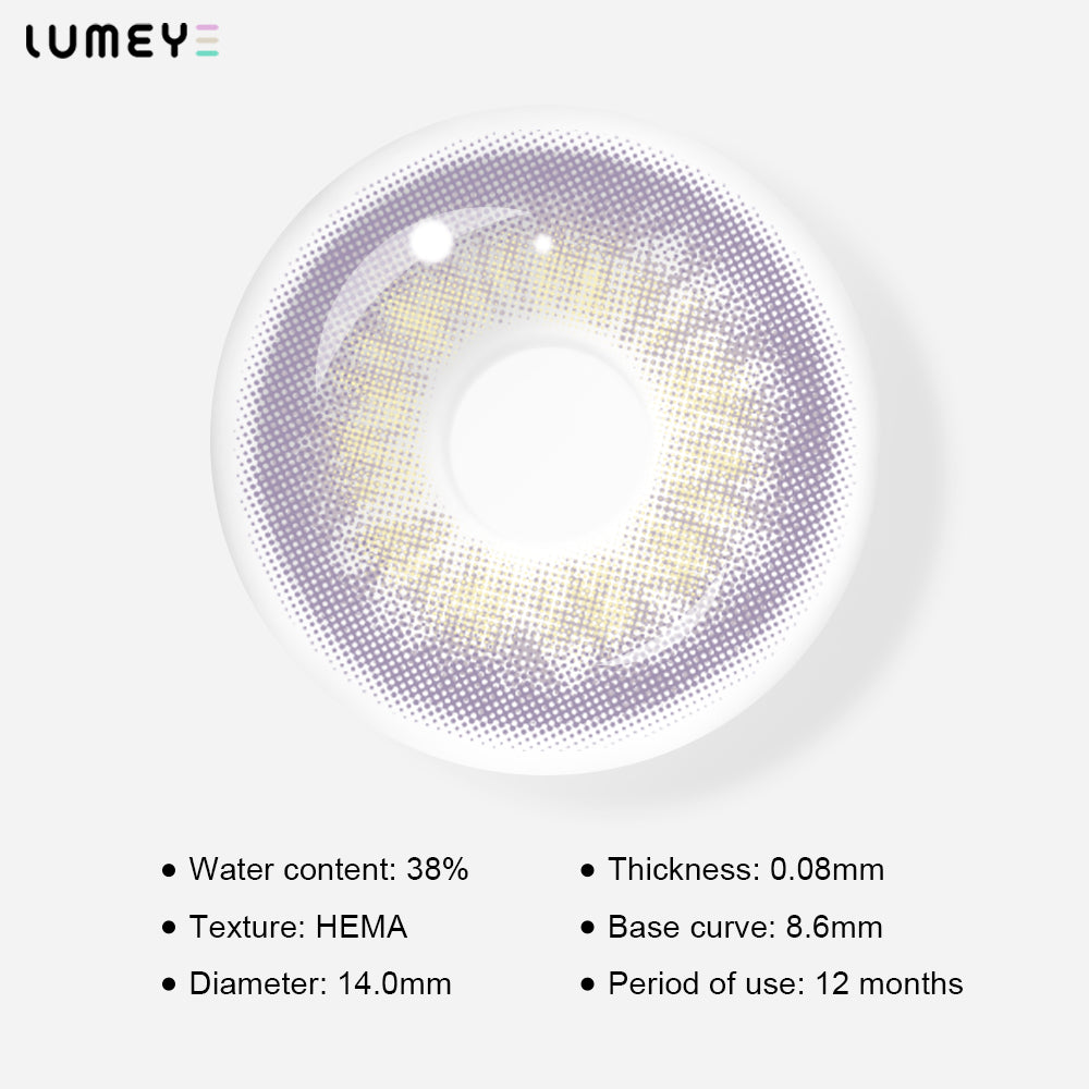 Best COLORED CONTACTS - LUMEYE Bicolor Flower Purple Colored Contact Lenses - LUMEYE