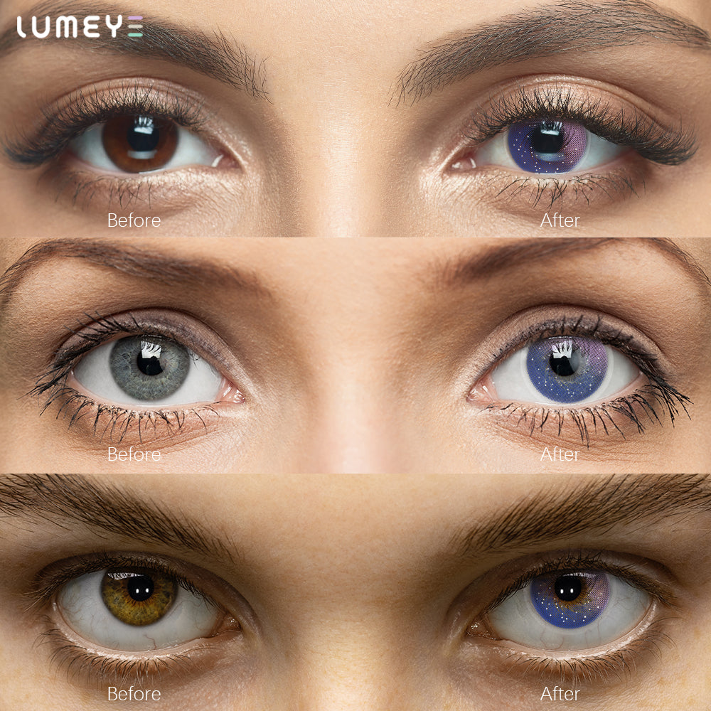 Best COLORED CONTACTS - LUMEYE Dreamy Galaxy Purple Colored Contact Lenses - LUMEYE