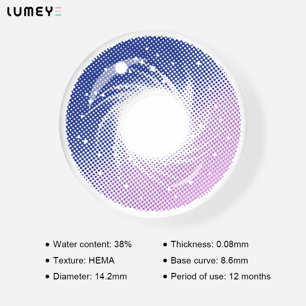 Best COLORED CONTACTS - LUMEYE Dreamy Galaxy Purple Colored Contact Lenses - LUMEYE
