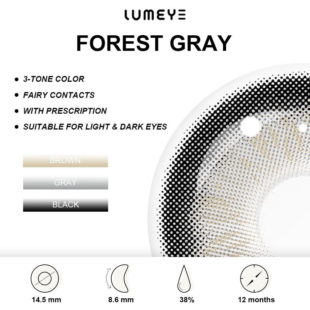 Best COLORED CONTACTS - LUMEYE Forest Gray Colored Contact Lenses - LUMEYE