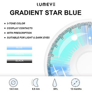 Best COLORED CONTACTS - LUMEYE Gradient Star Blue Colored Contact Lenses - LUMEYE
