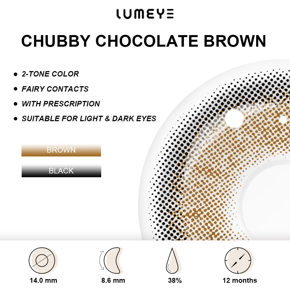Best COLORED CONTACTS - LUMEYE Chubby Chocolate Brown Colored Contact Lenses - LUMEYE