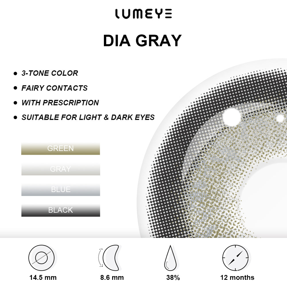 Best COLORED CONTACTS - LUMEYE Dia Gray Colored Contact Lenses - LUMEYE