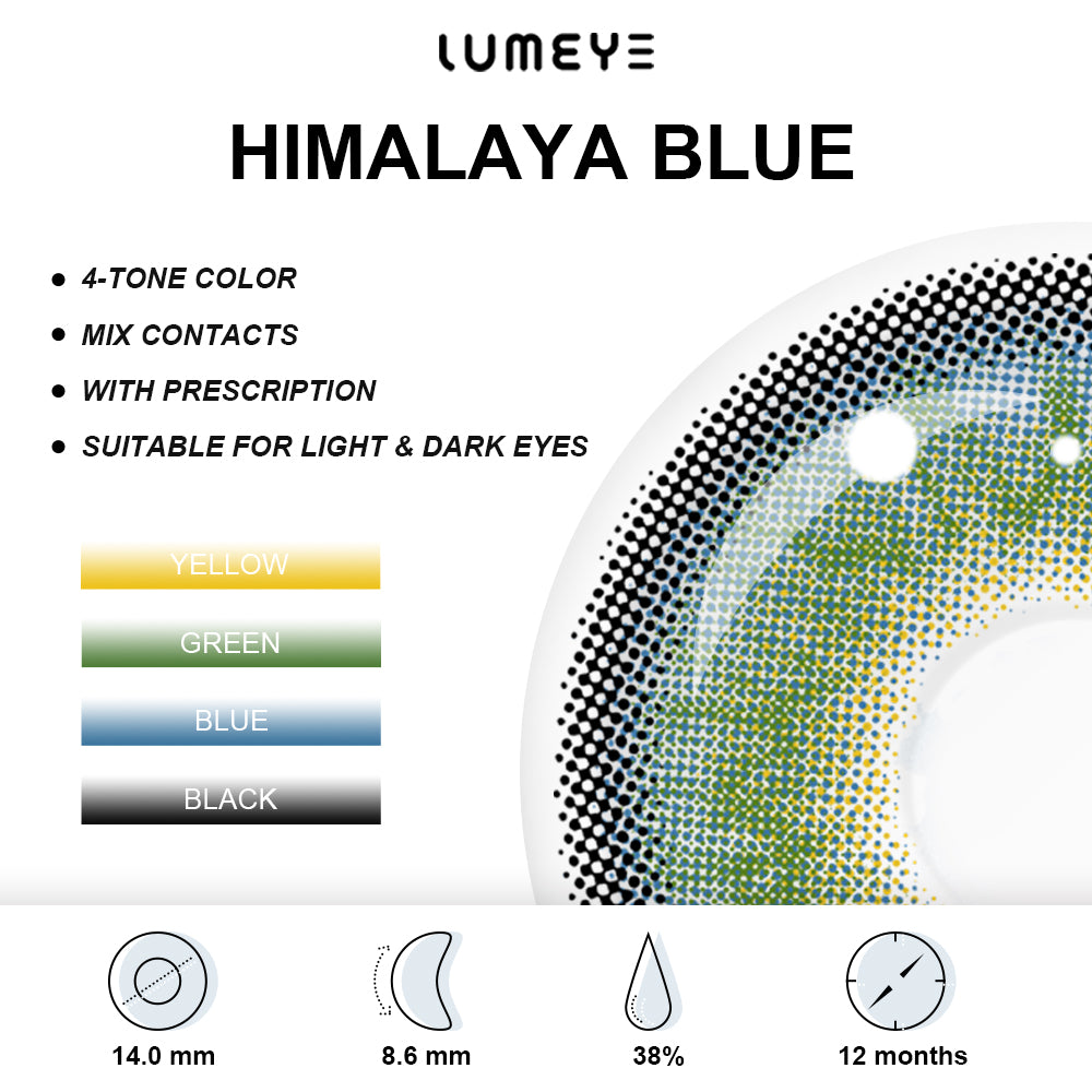 Best COLORED CONTACTS - LUMEYE Himalaya Blue Colored Contact Lenses - LUMEYE