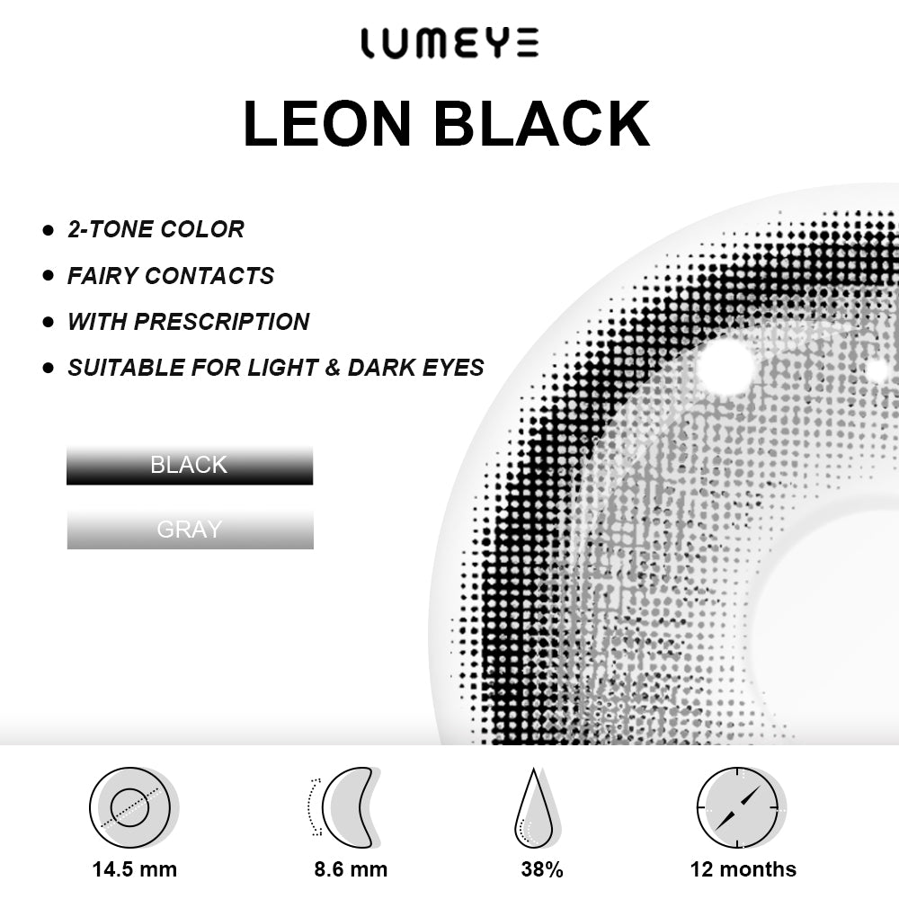 Best COLORED CONTACTS - LUMEYE Leon Black Colored Contact Lenses - LUMEYE