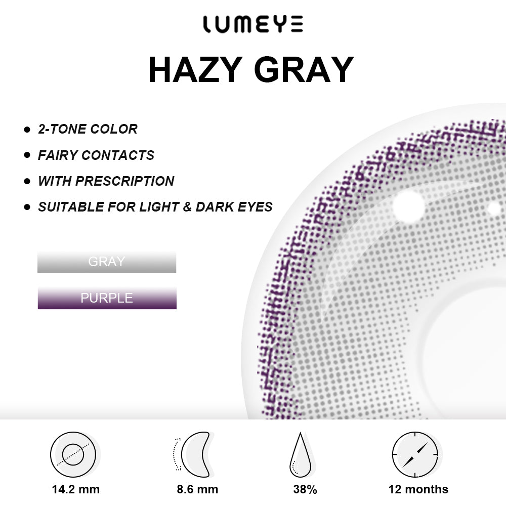 Best COLORED CONTACTS - LUMEYE Hazy Gray Colored Contact Lenses - LUMEYE