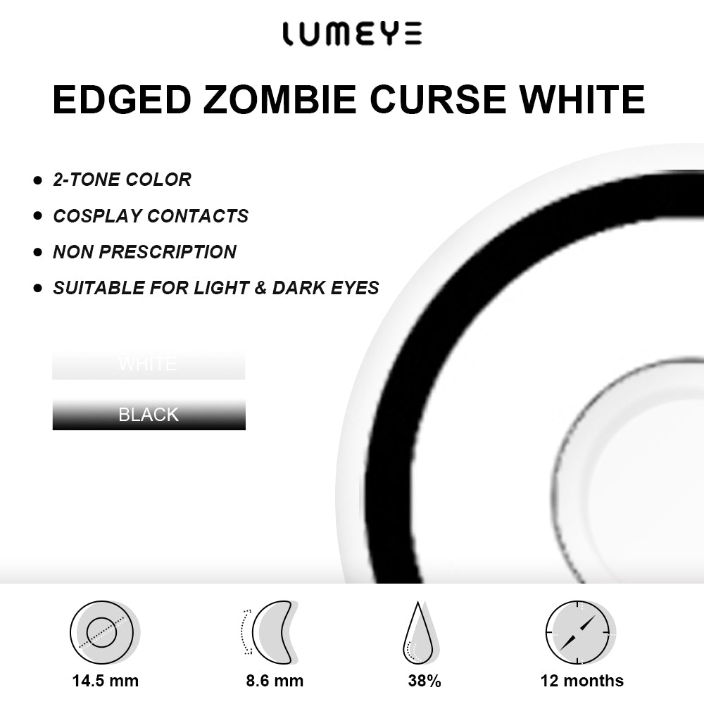 Best COLORED CONTACTS - LUMEYE Edged Zombie Curse White Colored Contact Lenses - LUMEYE