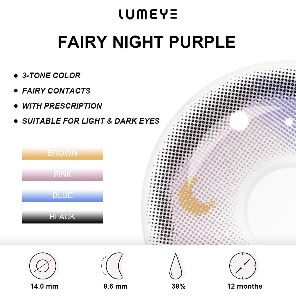 Best COLORED CONTACTS - LUMEYE Fairy Night Purple Colored Contact Lenses - LUMEYE
